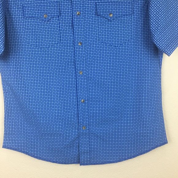 EUC Wrangler Retro Mens Diamond Floral Short Sleeve Pearl Snap Shirt size Large - Picture 3 of 12